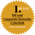 Bilanz Telekom Rating 2021 - Platz 1 ISP